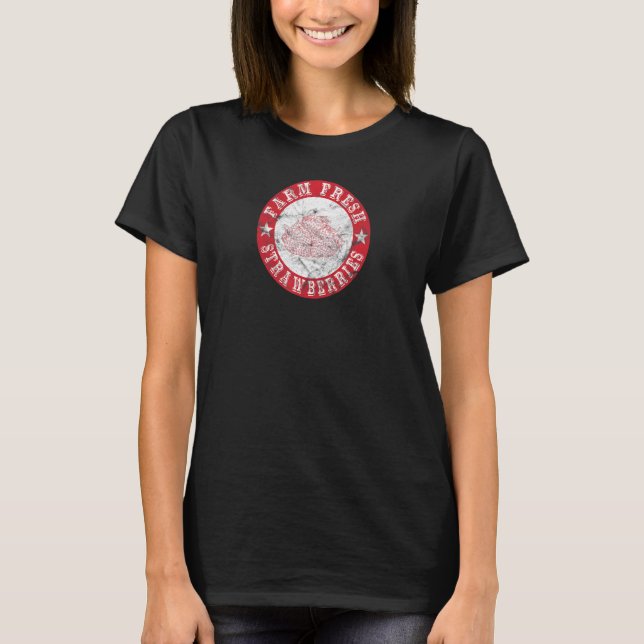Frische Erdbeeren Vintag Retro T-Shirt (Vorderseite)
