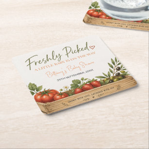 Frische Ernte Bauernmarkt-Baby-Party Rechteckiger Pappuntersetzer