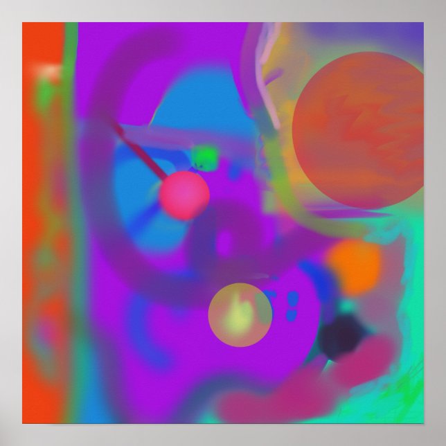 Frische Farben mit Rundformen Poster (Vorne)