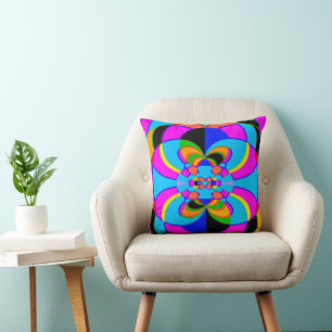 Frische Farben Neonmuster Kunst, Dichtung und Musi Kissen