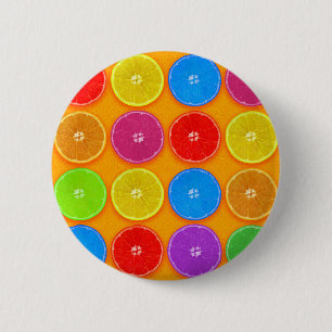 Frische, farbenfrohe Orangenscheiben Button