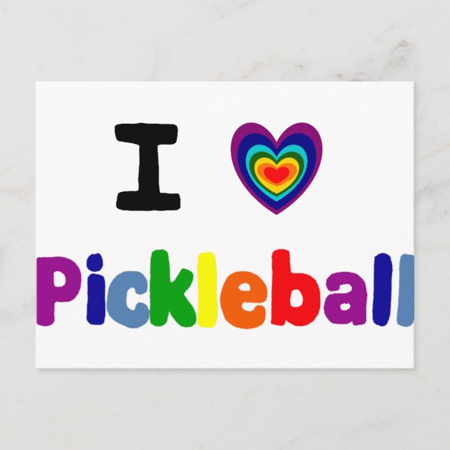 Frische Farbige Pickleball Briefe Kunst Postkarte (Vorderseite)