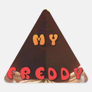 Frische Freddy-Kunst Drucke Dreieckiger Aufkleber