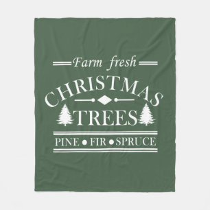 Frische, frohe Weihnachtsbäume Fleecedecke
