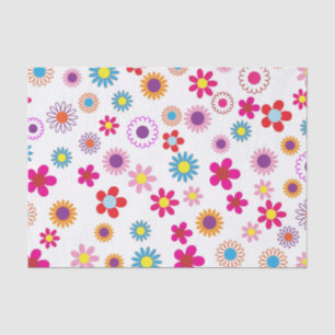 Frische fröhliche Blume auf weißem Hintergrund Seidenpapier