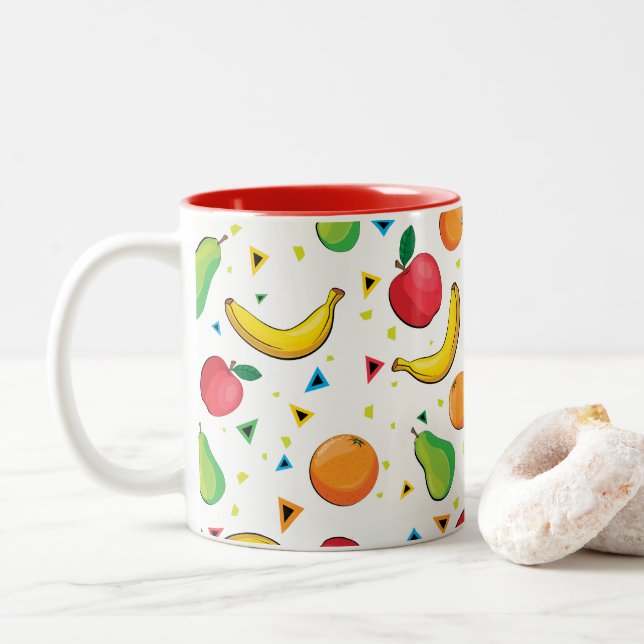 Frische Frucht-Spaß-Druck-Tasse Zweifarbige Tasse (Mit Donut)