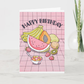Frische Früchte Geburtstags-Letterpress-Karte Karte