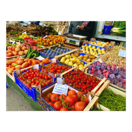 Frische Früchte und Gemüse am Markttag in Siena Fotodruck