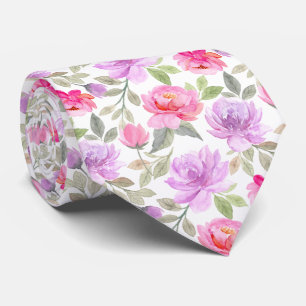 Frische Frühlingsstimmung: Rosa und lila florales Krawatte