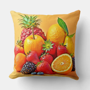 Frische Fülle: Lebendiges Frucht Erntes Design Kissen