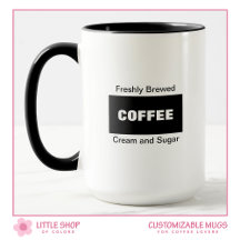 Frische gebrühte anpassbare Kaffee