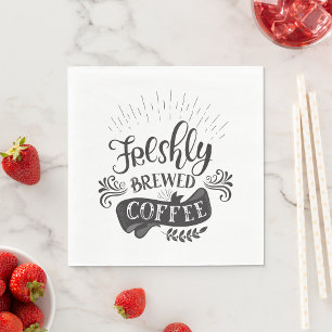 Frische gebrühte Kaffee Serviette