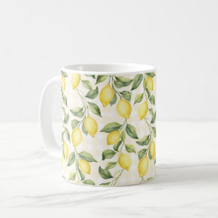 Frische gelbe Zitronen Kaffeetasse