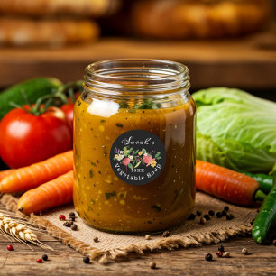 Frische Gemüsegarten Medley & Schmetterlinge Runder Aufkleber