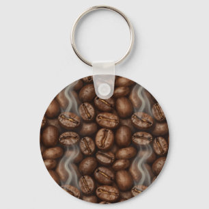 Frische geröstete Kaffeebohnen-Dampf-Aroma Schlüsselanhänger