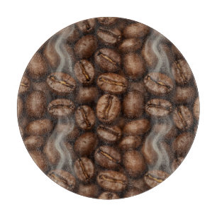 Frische geröstete Kaffeebohnen-Dampf-Aroma Schneidebrett