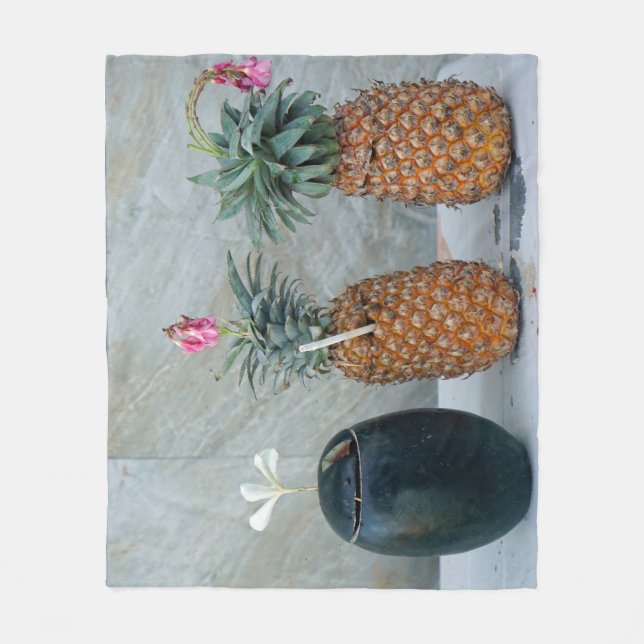 frische gesunde Ananas Fleecedecke (Vorderseite)