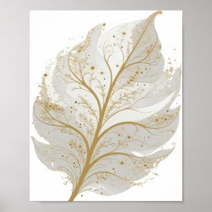 Frische Gold-GLOWING LEAF-Textdesign Poster