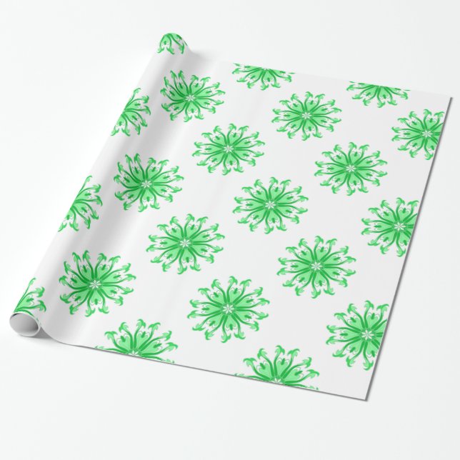 Frische grüne Blume nahtlos Geschenkpapier (Ungerollt)