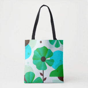 Frische grüne florale moderne Tote-Tasche Tasche