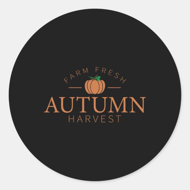 Frische Herbsternte, Niedlicher Pumpkin-Patch Fall Runder Aufkleber (Vorderseite)