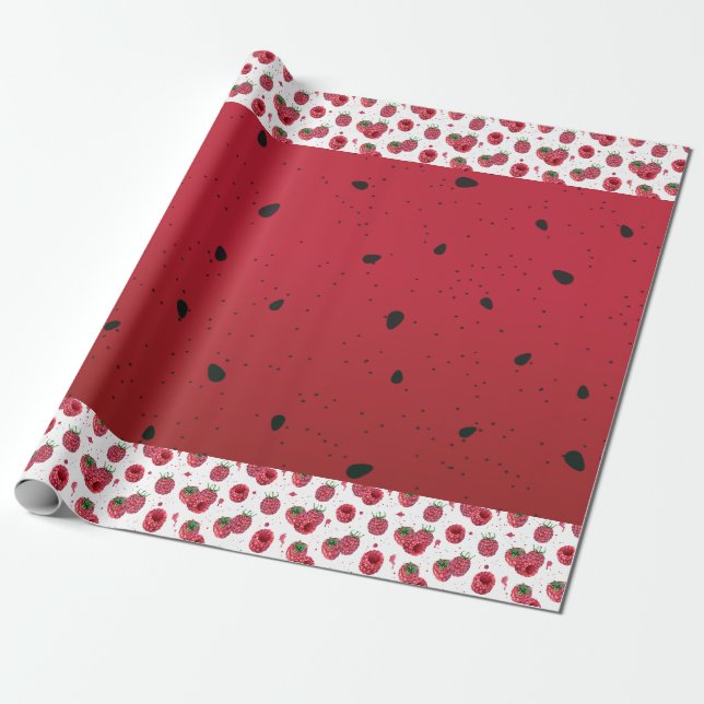frische Himbeeren Geschenkpapier (Ungerollt)