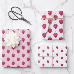 Frische Himbeeren Geschenkpapier Set