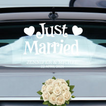 Frische Hochzeit Auto-Fensterfolie mit Herzen
