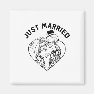Frische Hochzeit Braut Bräutigam Skelett Paar Hall Magnet