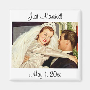 Frische Hochzeit, glückliche Braut und Bräutigam Magnet