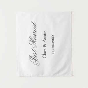 Frische Hochzeit mit Namen des Paares Datum Jahr H Wandteppich