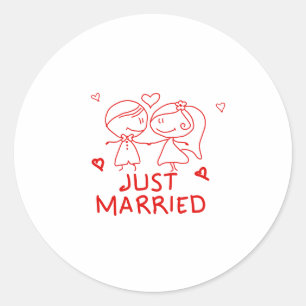 Frische Hochzeit Neuvermählte Hochzeitsgeschenk De Runder Aufkleber
