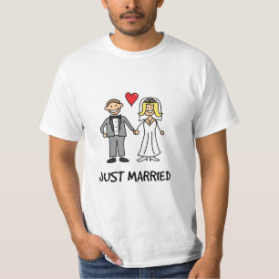 Frische Hochzeitsbraut- und Bräutigam-Cartoon T-Shirt