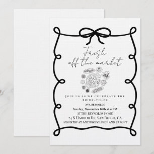 Frische Hochzeitsdusche mit Blumenmotiv Einladung