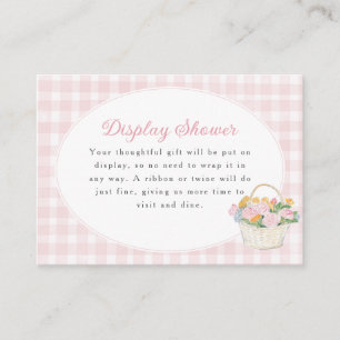 Frische Hochzeitsdusche mit rosa Gingham-Muster Begleitkarte