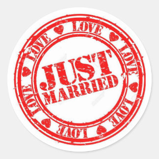 Frische Hochzeitsliebe-Stempel Runder Aufkleber