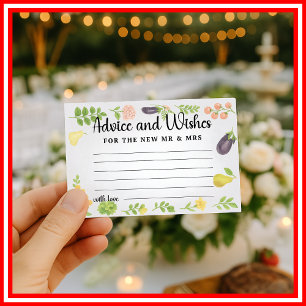Frische Hochzeitsratschläge für Mr. und Mrs. Brida Begleitkarte