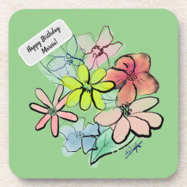 Frische, Hübsche Wasserfarben Blumenstrauß Getränkeuntersetzer