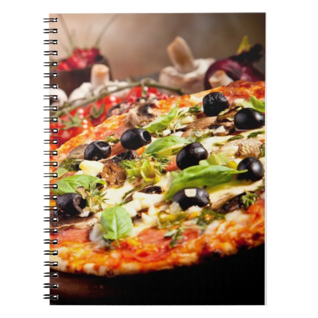 Frische italienische Pizza Notizblock (Vorderseite)
