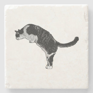 Frische Katzenenergie Steinuntersetzer