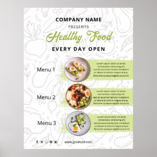 Frische Küche , Restaurant mit gesundem Catering Poster