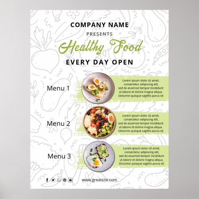 Frische Küche , Restaurant mit gesundem Catering Poster (Vorne)