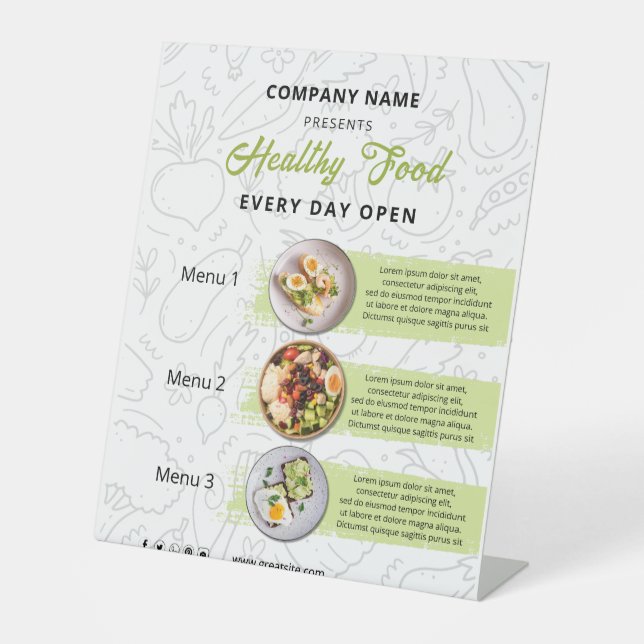 Frische Küche , Restaurant mit gesundem Catering Sockelschild (Vorderseite)