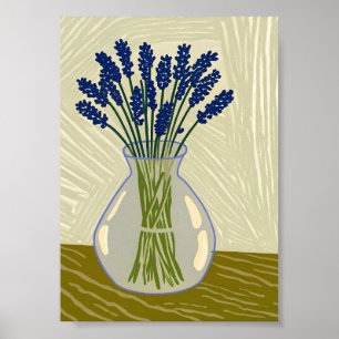 Frische Lavendel in Glasvasen Kunstprint Minimalis Poster