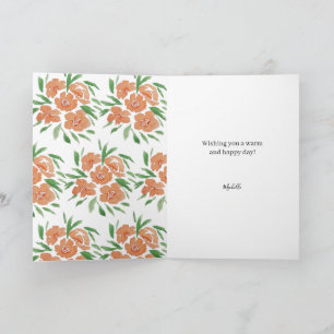 Frische lebendige florale Wasserfarben-Muster Karte