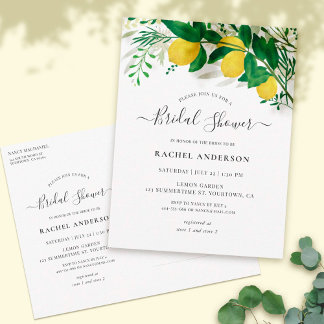 Frische Lemon Bridal Dusche Einladung Postkarte