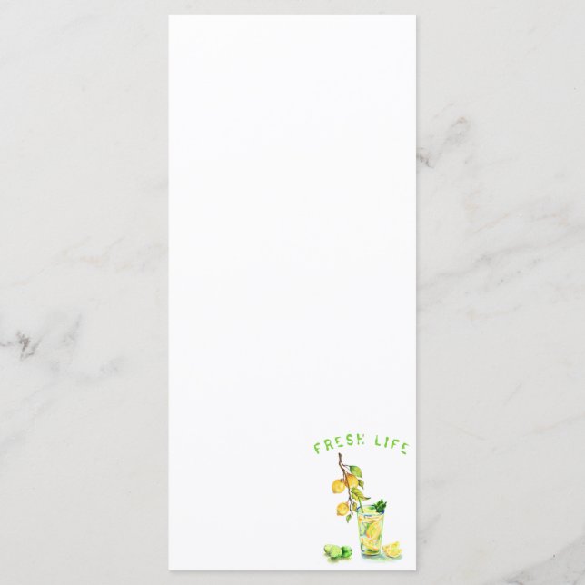 Frische Lemon Juice Cool Drink Lemonade Sommermenü Menükarte (Rückseite)