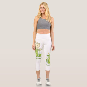 Frische Limone Säfte und Niedliche Katzenjacke Capri Leggings