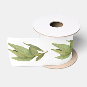 FRISCHE LORBEERBLÄTTER 7,5 cm breites Satinband