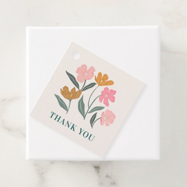 Frische Markt-Blumen-Illustration - Danke Geschenkanhänger (Beispiel)